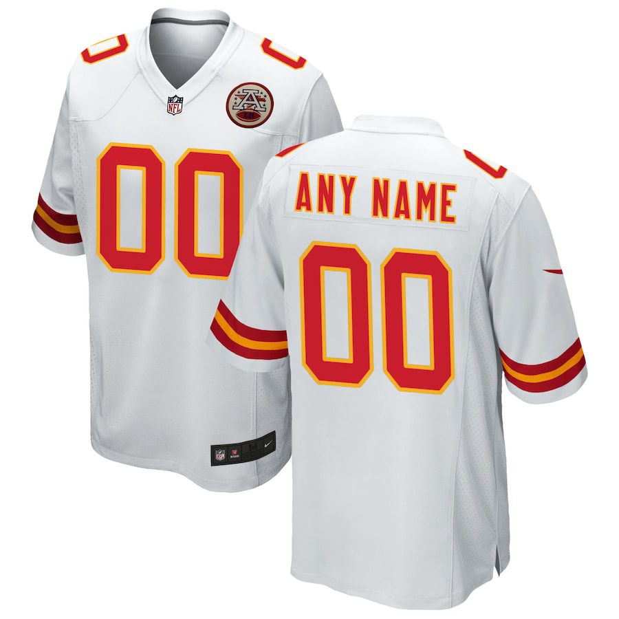 Men Kansas City Chiefs Nike White Custom Game NFL Jersey->customized nfl jersey->Custom Jersey